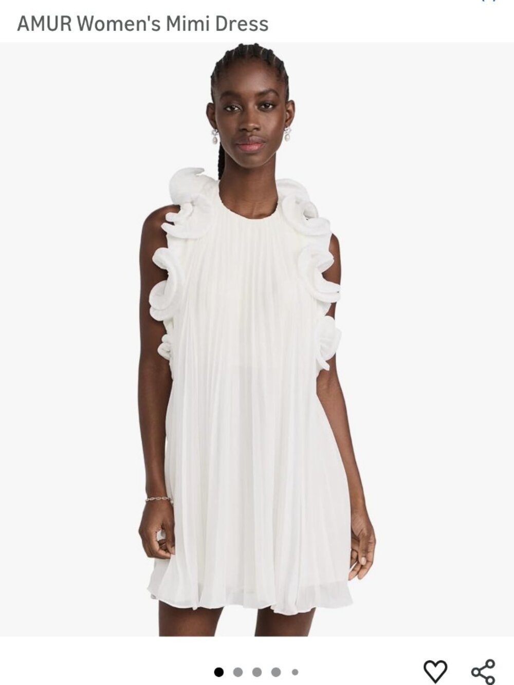 AMUR Cream Backless Dress with Ruffle Details                 P178@SS